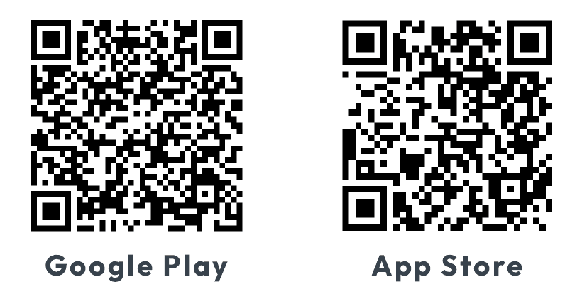 Codici QR per scaricare l'app IpDoor Mobile da Google Play e App Store