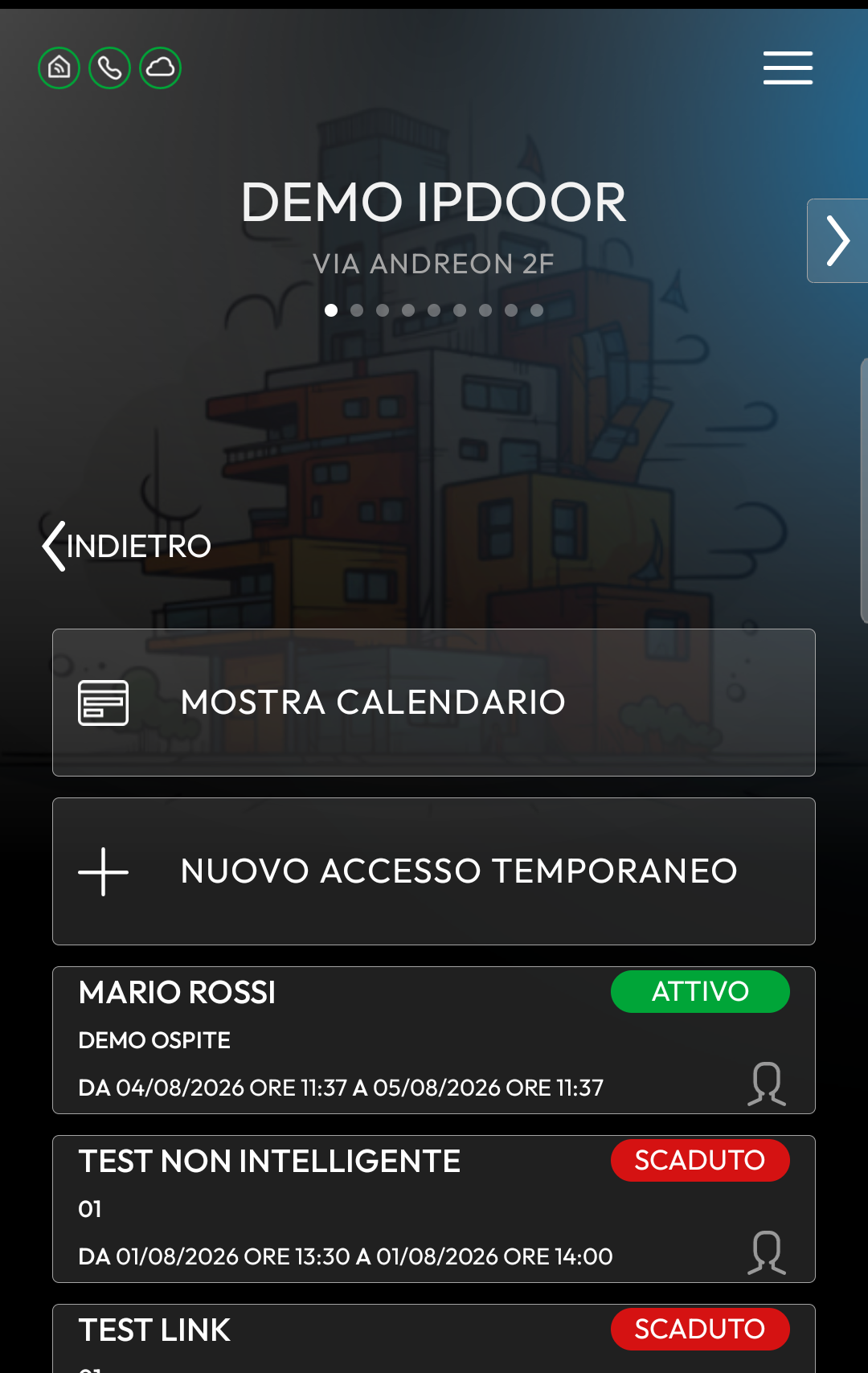 Accesso temporaneo creato e attivo