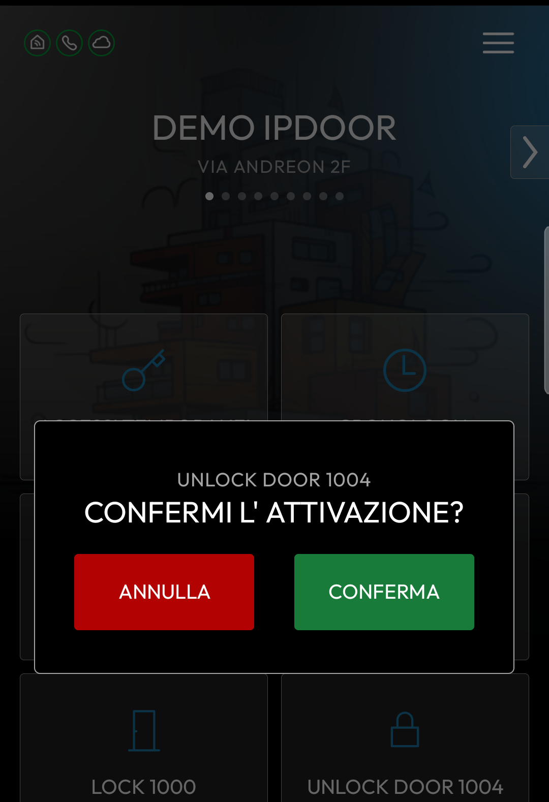 Richiesta di conferma dell'attivazione